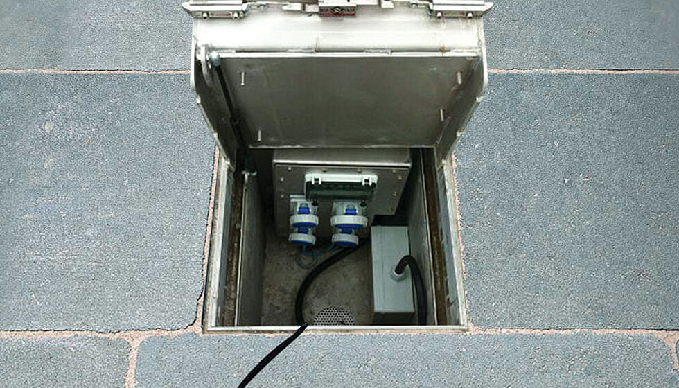 Pop Up Power Supplies Inground units with power supply